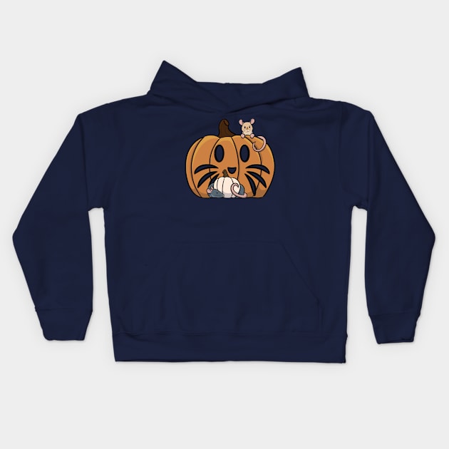 Pumpkin Rats Kids Hoodie by DeguArts